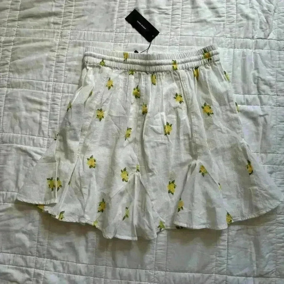 White floral mini skirt Vero Moda women’s large cottagecore summer romantic - Picture 4 of 8